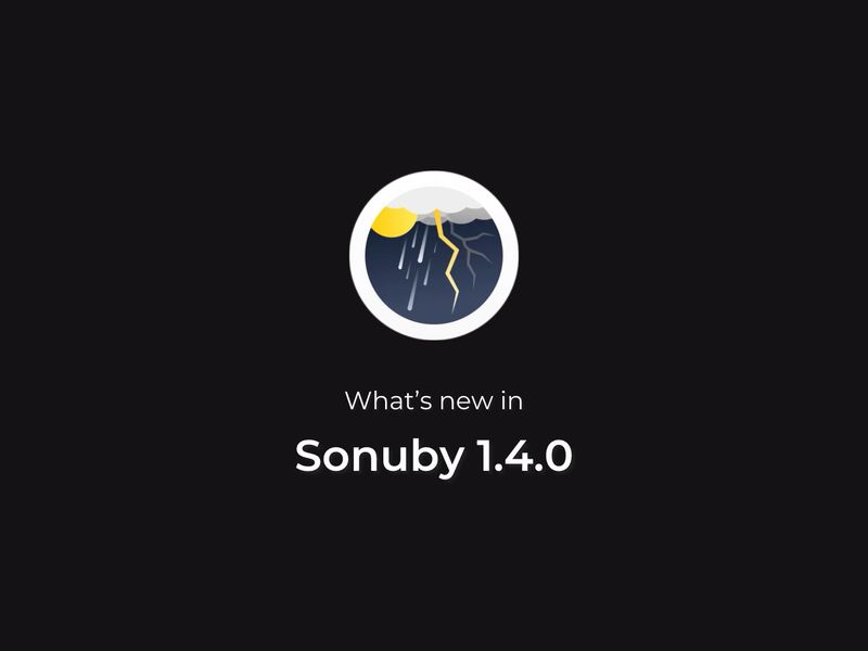 A promotional image for Sonuby Weather 1.4.0 update.