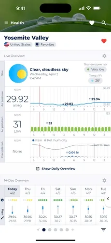 Video showing the the tooltip visible when tapping the barometric pressure graph