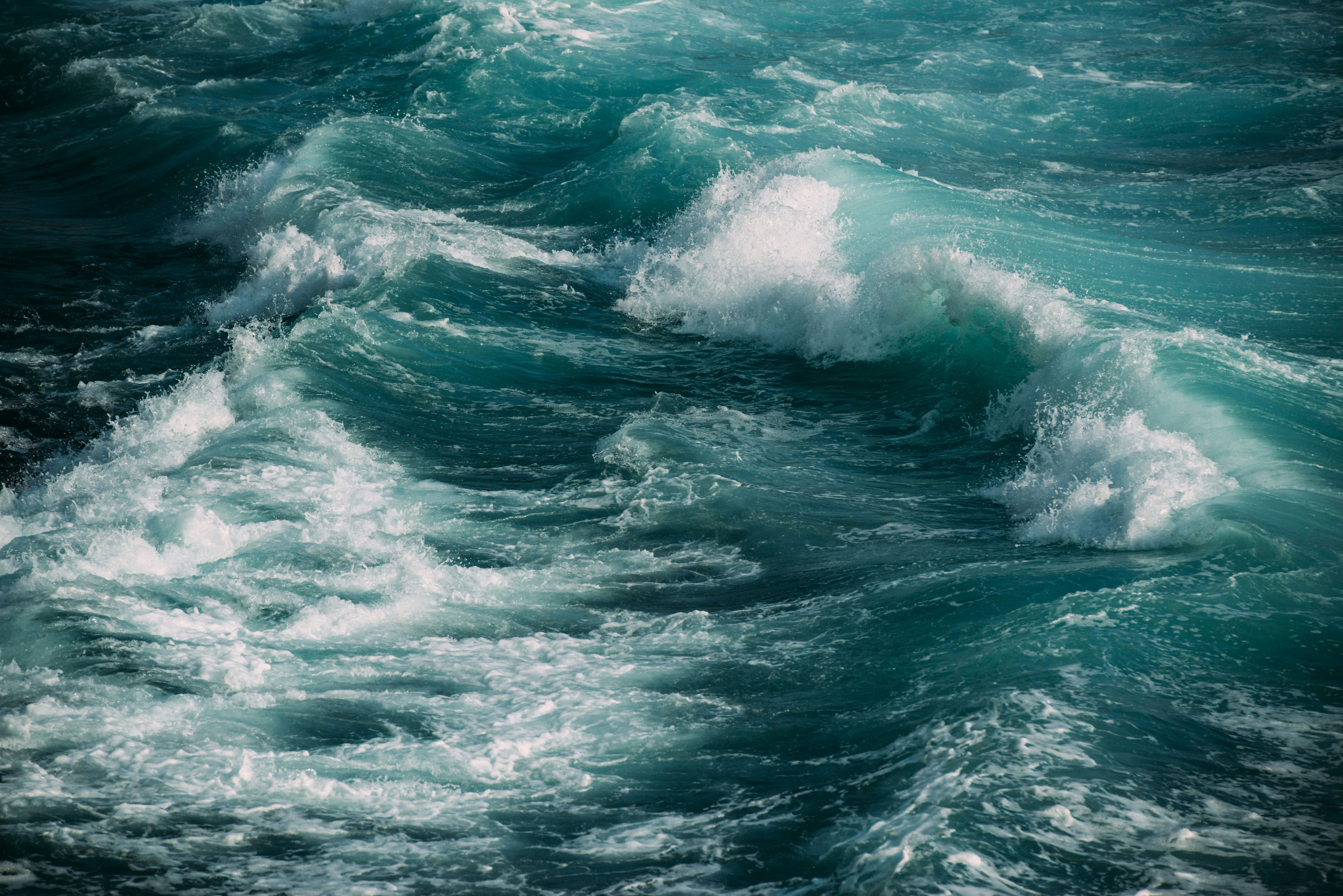 Whipped up waves with bad weather behind